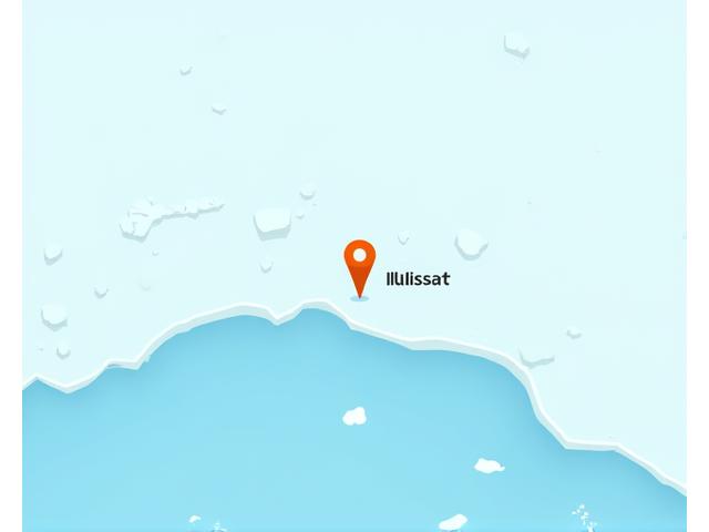 Kort over Rime Rejsers lokation i Ilulissat, Grønland